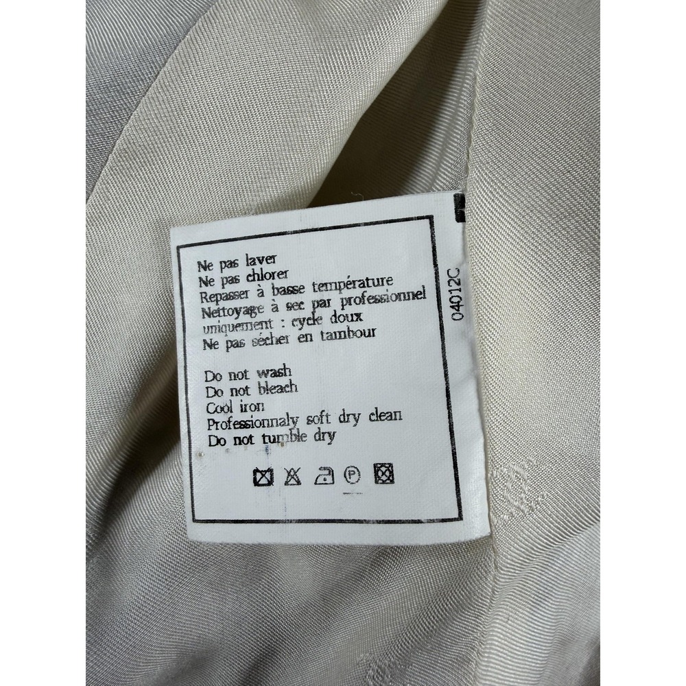 Vintage Chanel Coat Womens 38 Tweed Chain Hem Logo Buttons France 90s Authentic - Picture 12 of 16